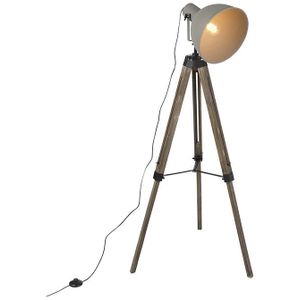 QAZQA Laos FL Tripod Vloerlamp - Bruin - H 160 cm - E27 - 1 Licht