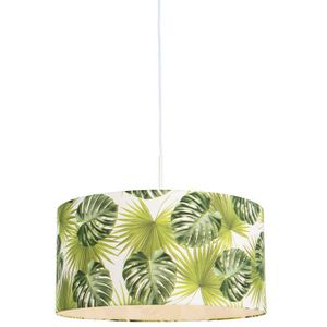 Botanische hanglamp wit met Leaf kap 50cm - Combi 1