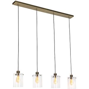 QAZQA - Dome - Hanglamp - Brons - 4 Lichts - In hoogte verstelbaar