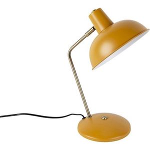 QAZQA milou Moderne Bureaulamp 1 lichts H 380 Geel Woonkamer  Slaapkamer  Keuken