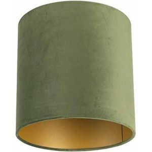 Velours lampenkap groen 25/25/25 met gouden binnenkant