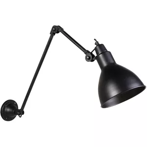 ouglres Wandlamp met schakelaar, mat zwart en goud, wandlamp met lampenkap, draaibaar, 180 graden lange arm, vintage binnenwandlamp, bedlamp voor slaapkamer, woonkamer, hal, trap, G10, 1 stuks