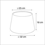 QAZQA Rond Schuin Katoen - Moderne Lampenkap - Ø 320 Mm - Zwart Goud -