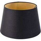 QAZQA Rond Schuin Katoen - Moderne Lampenkap - Ø 320 Mm - Zwart Goud -