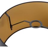 QAZQA rond schuin katoen - Moderne Lampenkap - Ø 400 mm - Zwart Goud -