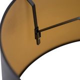 QAZQA rond schuin katoen - Moderne Lampenkap - Ø 400 mm - Zwart Goud -