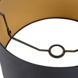 QAZQA rond schuin katoen - Moderne Lampenkap - Ø 400 mm - Zwart Goud -