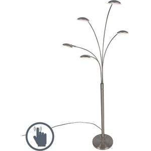 Vloerlamp staal incl. LED met touch dimmer - Sixties Trento