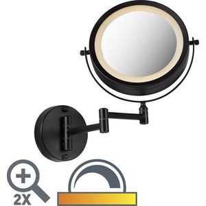 Vicino - Badkamerspiegel - Zwart - Inclusief LED - Verstelbaar - IP44