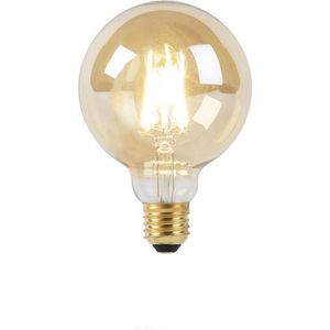 LUEDD E27 dim to warm LED goldline filament lamp G95 8W 2000-2600K