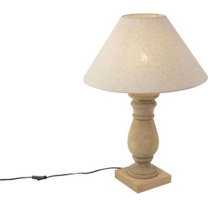 Catnip - Tafellamp - Beige - Hout en Linnen - Hoogte 71,5 cm