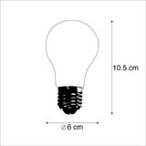 LUEDD Set van 5 E27 LED filament lampen mat glas A60 2W 180 lm 2700K