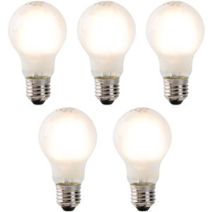 Set van 5 dimbare E27 LED filament lampen mat glas 320 lm 2700K