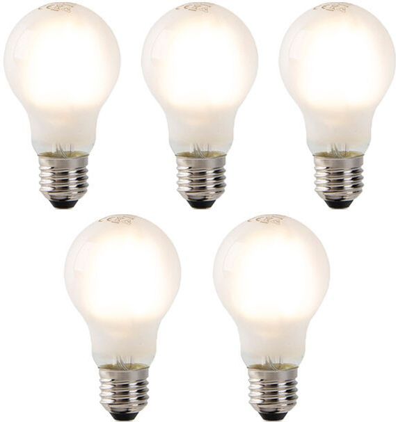 Lampen - LED Lichtbron - Wit Mat Glas - Dimbaar - Set van 5