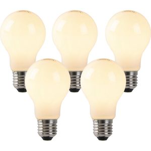 LED Lichtbron - Opaal Glas - E27 Fitting - Dimbaar - Set van 5
