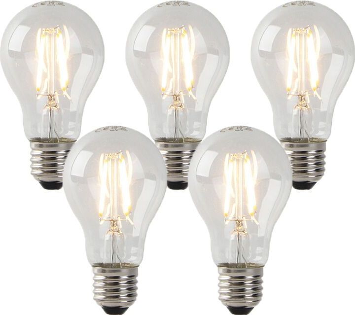 Lichtbron - Helder Glas - E27 Fitting - Set van 5