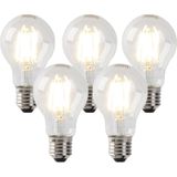 LUEDD Set van 5 dimbare E27 LED lampen helder 7W 806 lm 2700K