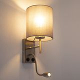 QAZQA stacca - LED Wandlamp voor binnen - 1 lichts - D 200 mm - Staal - Woonkamers-sSlaapkamer