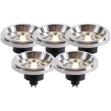 LUEDD Set van 5 LED lampen AR111 GU10 12W 2000K-3000K dim to warm