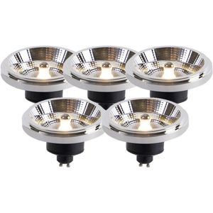LUEDD Set van 5 LED lampen AR111 GU10 12W 2000K-3000K dim to warm