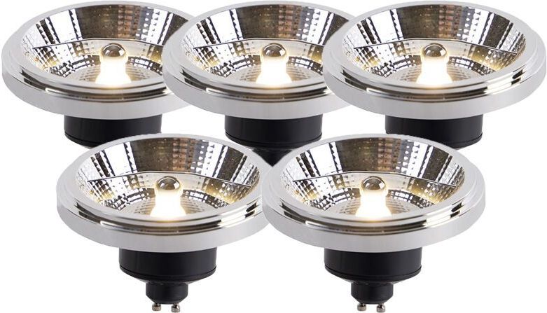 LUEDD Set van 5 LED lampen AR111 GU10 12W 2000K-3000K dim to warm