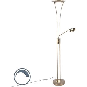 Vloerlamp brons incl. LED met leesarm - Ibiza