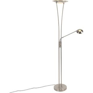 Moderne vloerlamp staal incl. LED met leesarm - Ibiza