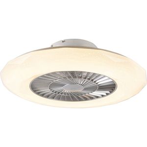 QAZQA clima - Design LED Dimbare Plafondventilator met lamp met Dimmer - 1 lichts - Ø 59 cm - Wit - Slaapkamer