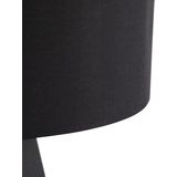 QAZQA ilse - Moderne Vloerlamp | Staande Lamp met kap - 1 lichts - H 136 cm - Zwart Goud - Woonkamer | Slaapkamer