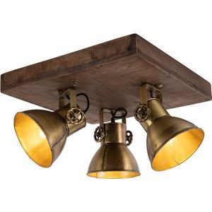 QAZQA Mangoes - Industriële Plafondspot - Brons - 3 Lichten - 48 cm