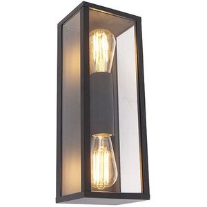 IndustriÃ«le wandlamp zwart 38 cm 2-lichts IP44 - Charlois