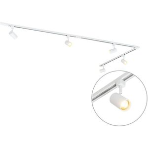 QAZQA Jeana Spot Railsysteem - 5 Lichts - L 300 cm - Wit - Woonkamer Slaapkamer Keuken