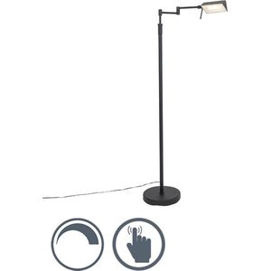 QAZQA notia Moderne Dimbare LED Vloerlamp  Staande Lamp met Dimmer 1 lichts H Zwart Woonkamer  Slaapkamer