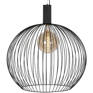 Qazqa - Design Hängelampe rund schwarz 70 cm - Wire Dos