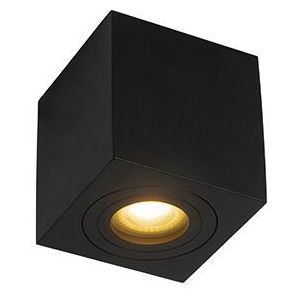 QAZQA capa - Moderne Plafondspots-sSpotjes-sOpbouwspot voor badkamer - 1 lichts - L 90 mm - Zwart -
