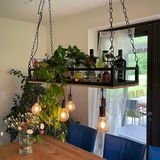 QAZQA Shelf Hanglamp - Industrieel - 5 lichts - L 100 cm - Zwart - Eettafel