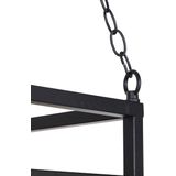 QAZQA Shelf Hanglamp - Industrieel - 5 lichts - L 100 cm - Zwart - Eettafel
