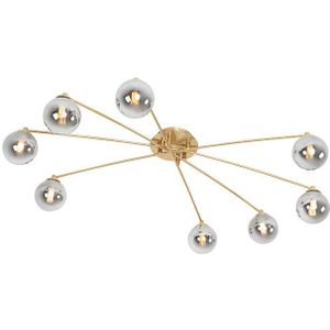 QAZQA athens - Moderne Plafondlamp - 8 lichts - L 1000 mm - Goud/messing - Woonkamer | Slaapkamer | Keuken