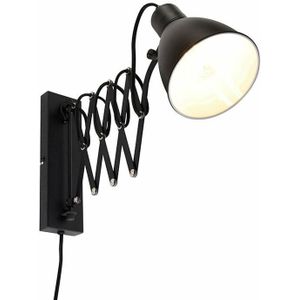 IndustriÃ«le wandlamp zwart verstelbaar - Merle