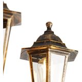 QAZQA new haven - Klassieke Lantaarn - 3 lichts - H 2165 mm - Goud/messing - Buitenverlichting