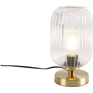 Art Deco Tafellamp Messing met Glas - Banci