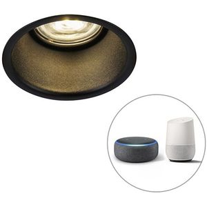 QAZQA dept - Design Dimbare LED Smart Inbouwspot incl. wifi met Dimmer - 1 lichts - Ø 8.9 cm - Zilver - Woonkamer | Slaapkamer | Keuken