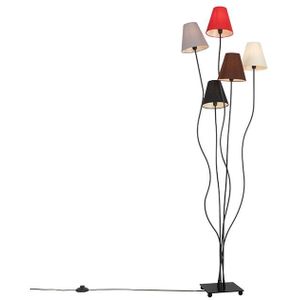 QAZQA Melis - Moderne Vloerlamp - Staande Lamp met Kap - 5 Lichts - H 1630 Mm - Wit