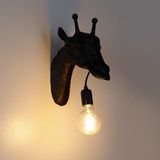 QAZQA Landelijke Wandlamp 1 Licht Zwart