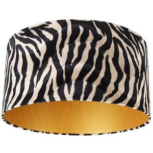 QAZQA Cilinder Velours - Klassieke Lampenkap - Ø 50 cm - Zebra Print -
