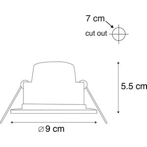 QAZQA blanca - Moderne LED Dimbare Inbouwspot met Dimmer - 1 lichts - Ø 90 mm - Zwart - Buitenverlichting