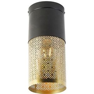 IndustriÃ«le plafondlamp zwart met goud - Raspi