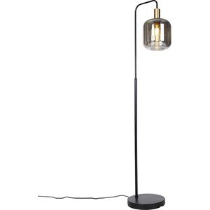 QAZQA zuzanna - Design Vloerlamp | Staande Lamp - 1 lichts - H 150 cm - Zwart Goud - Woonkamer | Slaapkamer