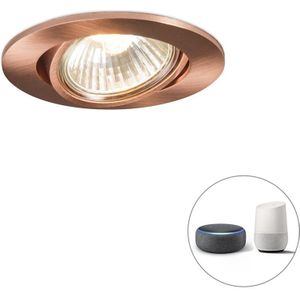 QAZQA Cisco - Moderne Dimbare LED Inbouwspot - Koper - Ø 90 mm - 1 Lichts