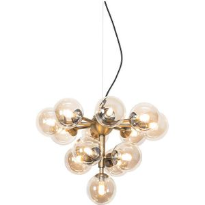 Pendelleuchte Bronze mit Bernsteinglas 13 Lichter - Bianca
